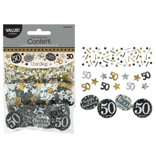 50th Birthday Sparkling Confetti - 1.2oz.
