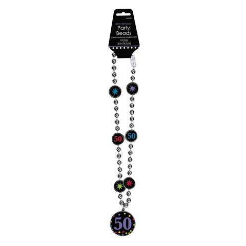 50th Birthday Party Bead Necklace
