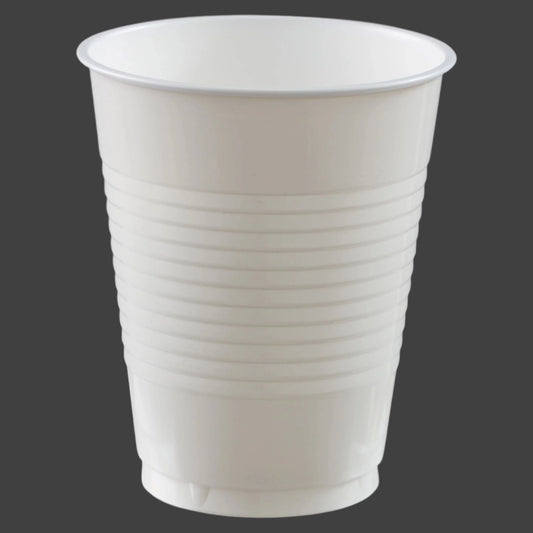 PLASTIC CUPS - FROSTY WHITE   18 OZ   20 COUNT