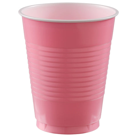 PLASTIC CUPS - NEW PINK   18OZ   20 COUNT
