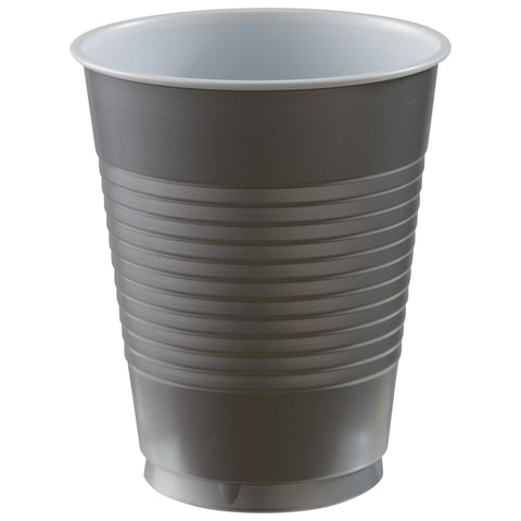 PLASTIC CUPS - SILVER  18OZ   20 COUNT