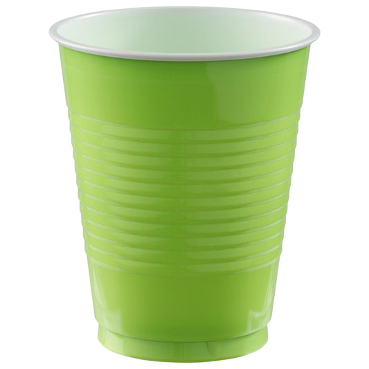 PLASTIC CUPS - KIWI GREEN   18OZ   20 COUNT