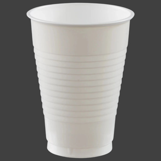 PLASTIC CUPS - WHITE   12OZ    20 COUNT
