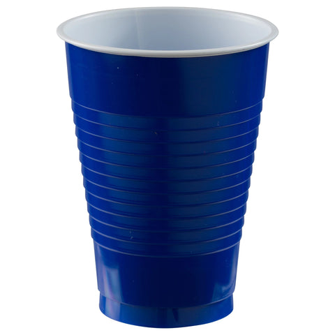 PLASTIC CUPS - ROYAL BLUE   12OZ   20 COUNT