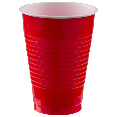 PLASTIC CUPS - APPLE RED  12 OUNCES  20 COUNT