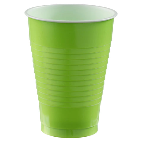 PLASTIC CUPS - KIWI GREEN   12OZ   20 COUNT