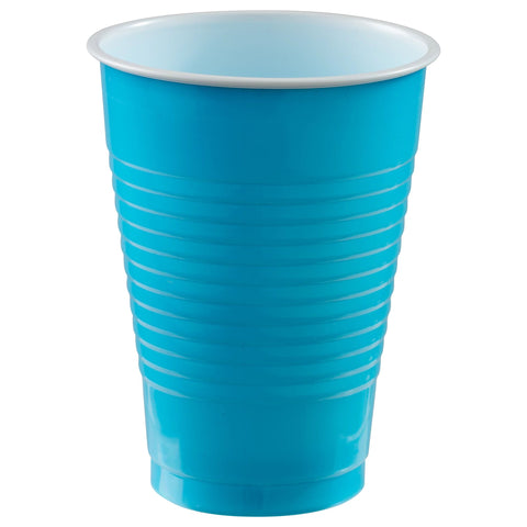 PLASTIC CUPS - CARIBBEAN BLUE   12OZ   20 COUNT