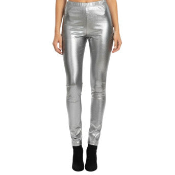 Silver Metallic Leggings