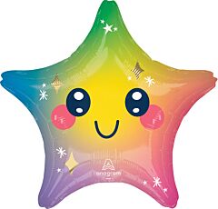 Rainbow Smiley Face Star