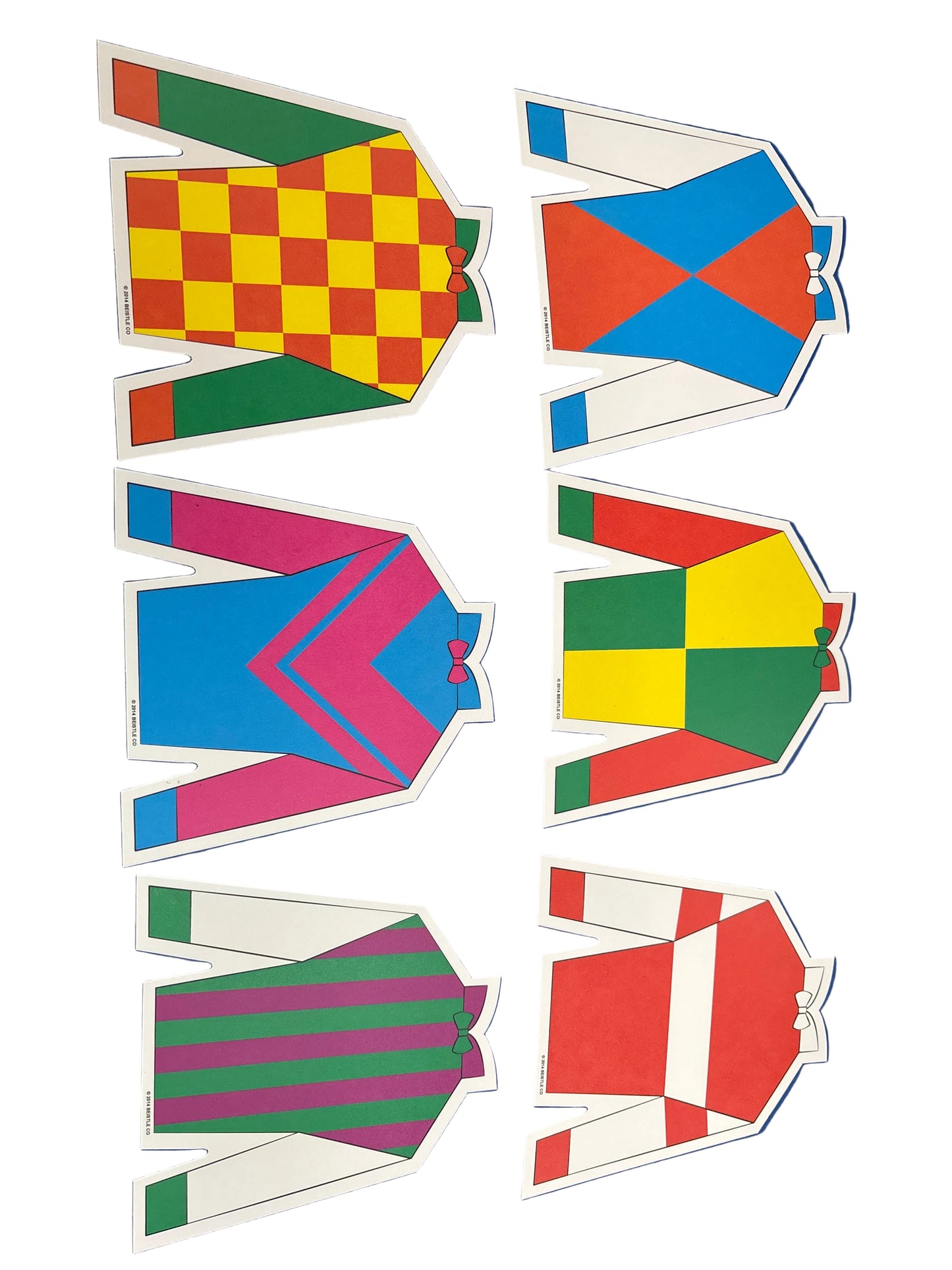 Mini Jockey Shirt Cutouts - 6ct.