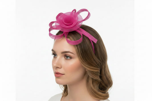 Hot Pink Fascinator w/Bow