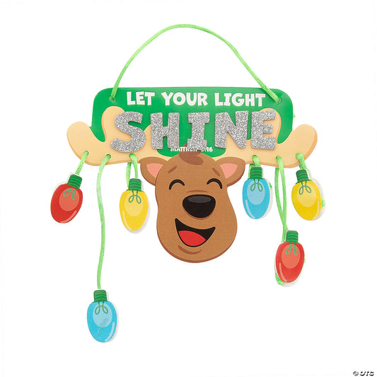 Religious Reindeer With Lights Foam Craft Kits