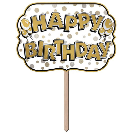 Gold Foil Happy Birthday Yard Sign