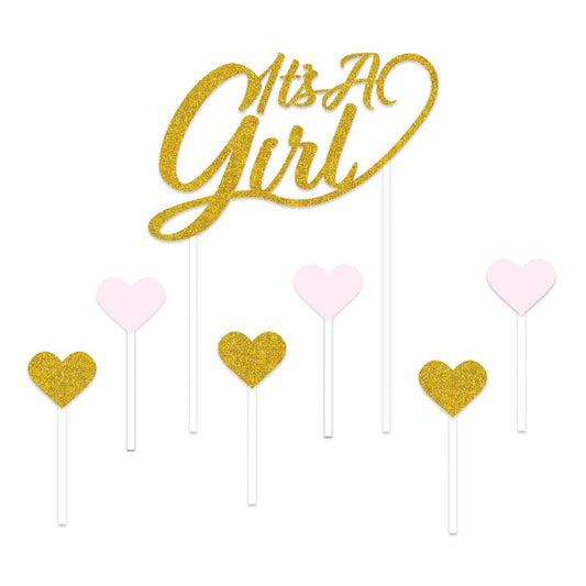 It's A Girl Cake Topper - 7pcs.