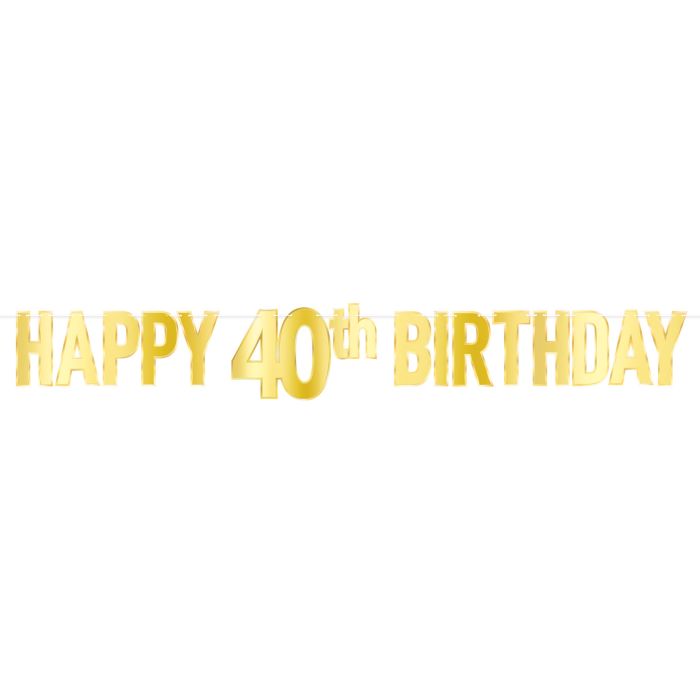 40th Birthday Gold Streamer
