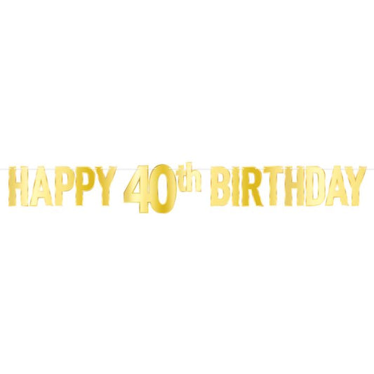 40th Birthday Gold Streamer