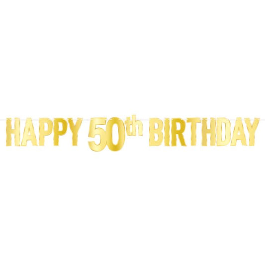 50th Birthday Gold Streamer