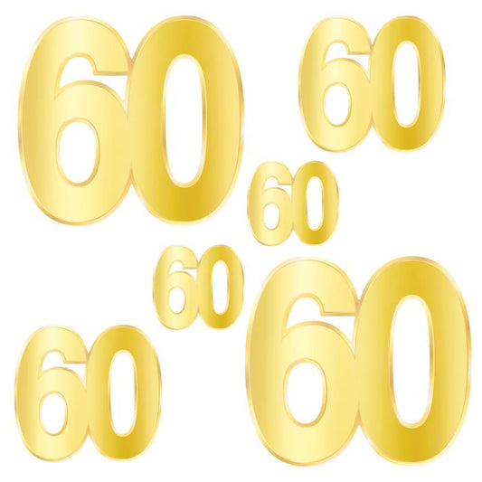 60th Birthday Gold Cutouts - 6ct.