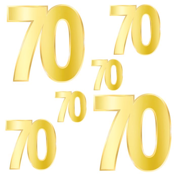 70th Birthday Gold Cutouts - 6ct.