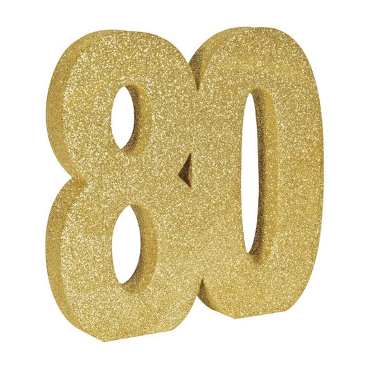 3-D Glittered "80" Centerpiece