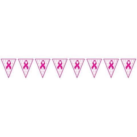 Pink Ribbon Pennant Banner