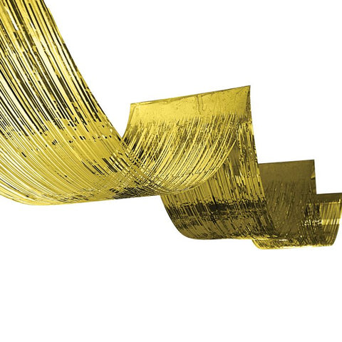 1-Ply Gold Metallic Fringe Ceiling Curtain