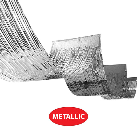 1-Ply Silver Metallic Fringe Ceiling Curtain