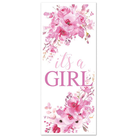 It's A Girl Flower Door Cover