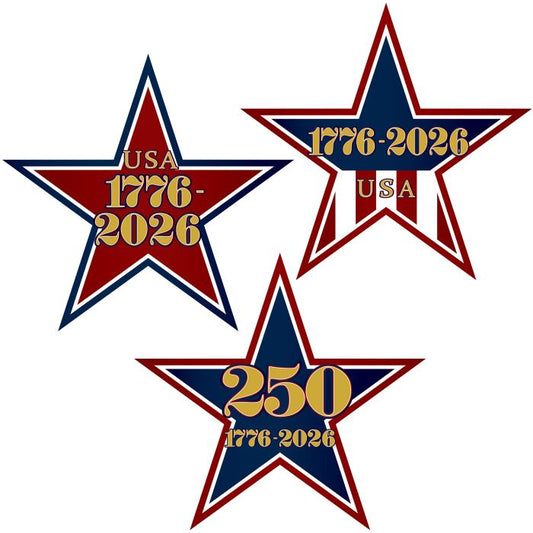 Semiquincentennial Mini Star Cutouts - 10ct.