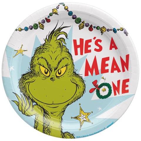 Traditional Grinch Round Plates, 10 1/2"