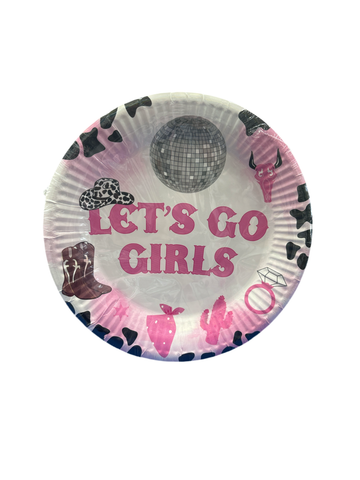 Pink Cow Girl Cake Plate