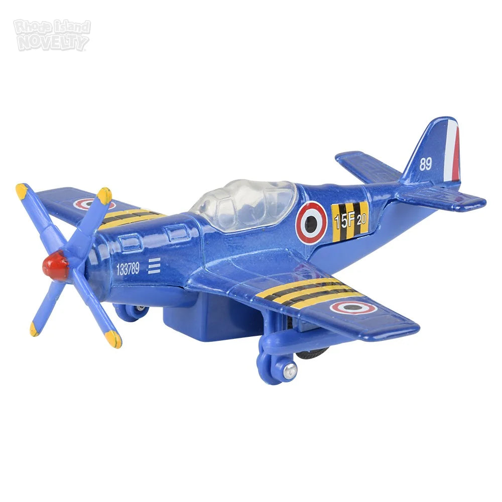 5" Die-Cast Pull Back Vintage Plane