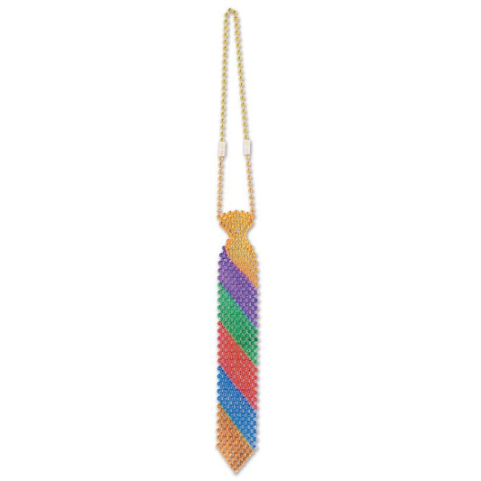 Rainbow Beaded Tie