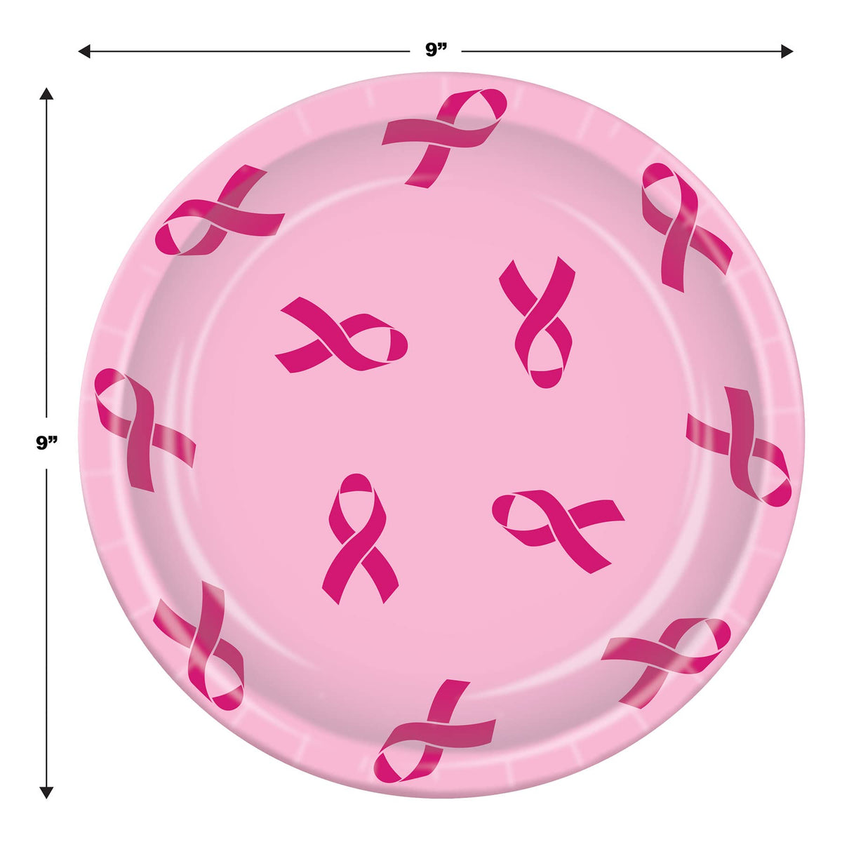 Pink Ribbon Paper Plates – HornerNovelty