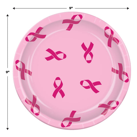 Pink Ribbon Paper Plates