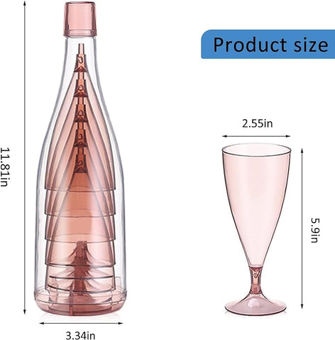 Rose Champagne Bottle With Glasses