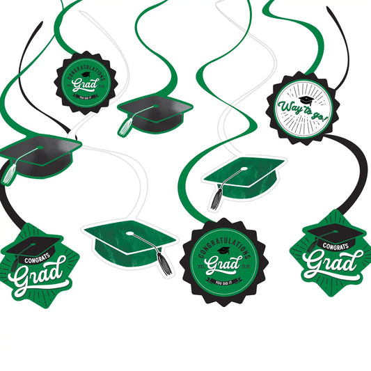 Green Grad Swirl Decorations - 12ct.