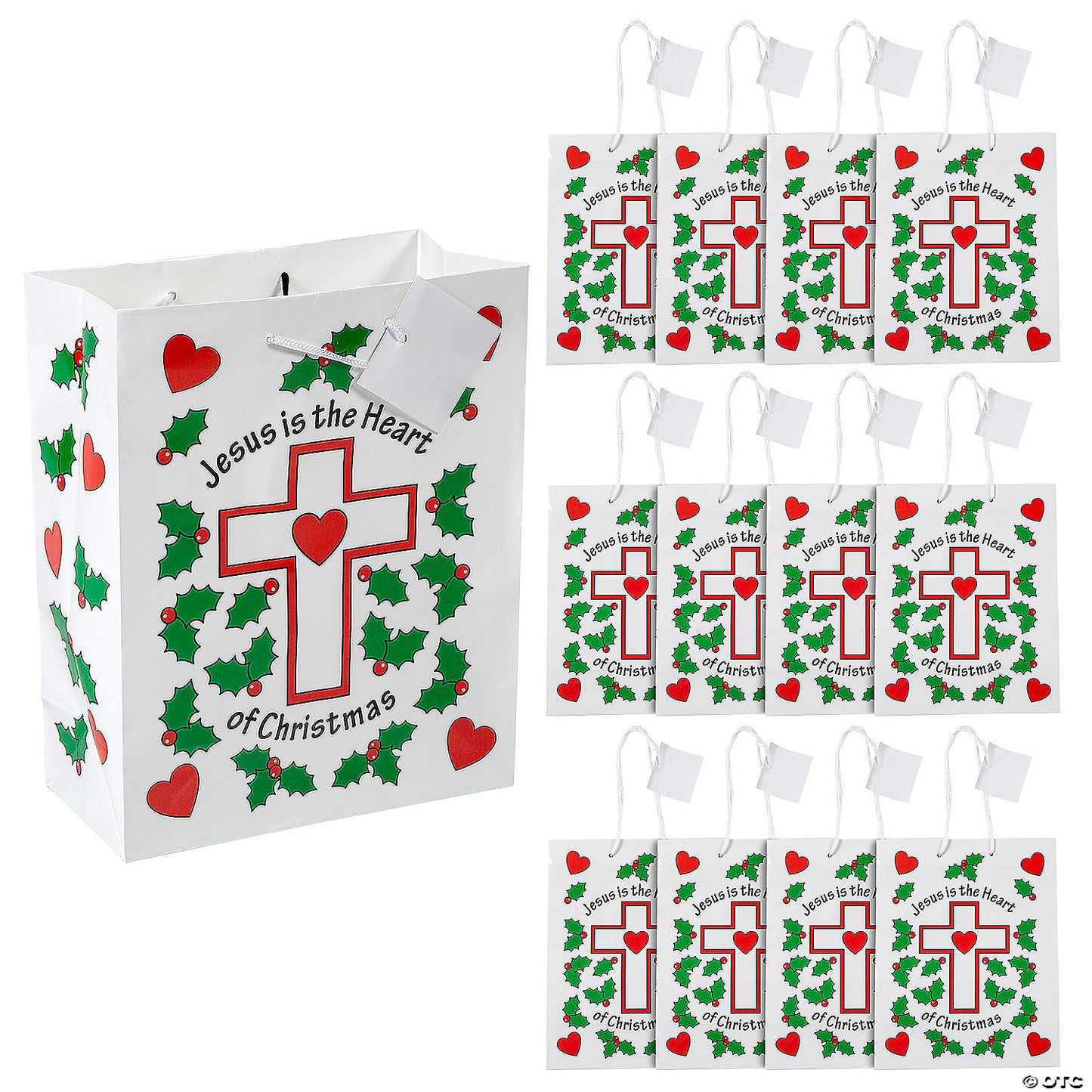 Medium Jesus is the Heart of Christmas Paper Gift Bags