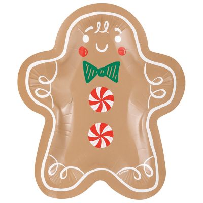 Gingerbread Man Shaped 7" Paper Plates - 8ct.