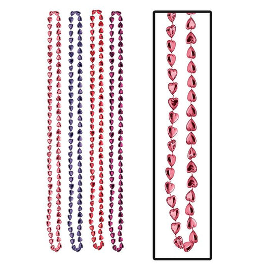 Candy Heart Bead Necklaces - 4ct.