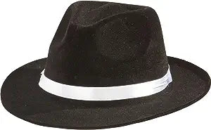 Black Gambler Hat with White Band