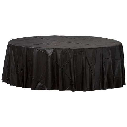 Black Round Plastic Table Cover