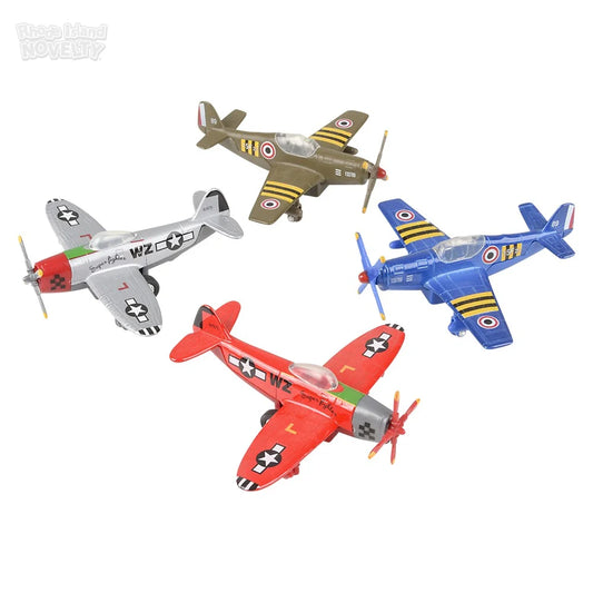 5" Die-Cast Pull Back Vintage Plane