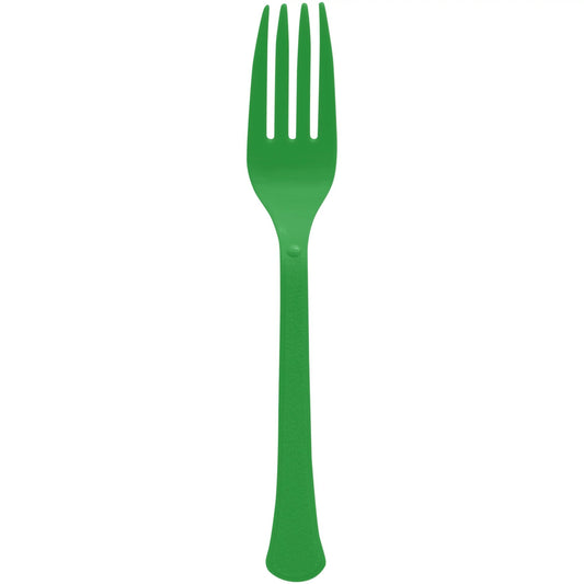 FESTIVE GREEN 20CT PLASTIC FORKS