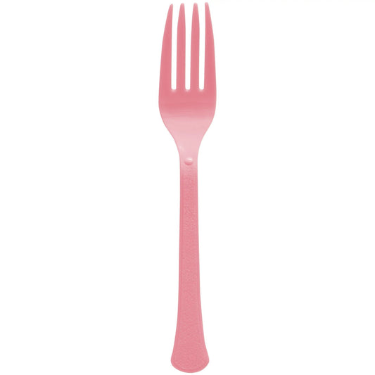 NEW PINK 20CT PLASTIC FORKS
