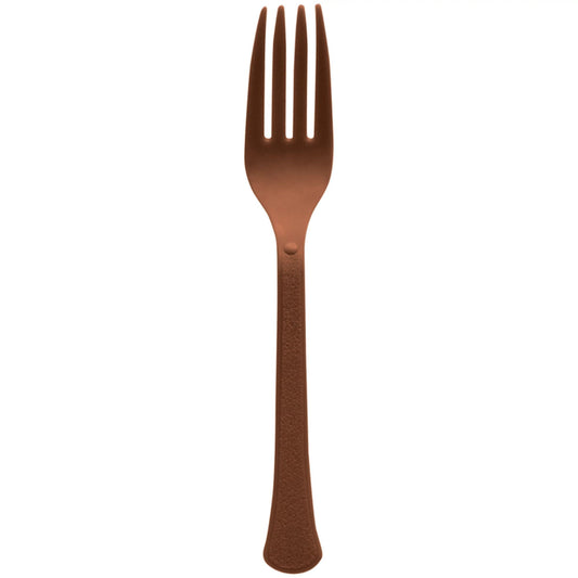 CHOCOLATE BROWN 20CT PLASTIC FORKS