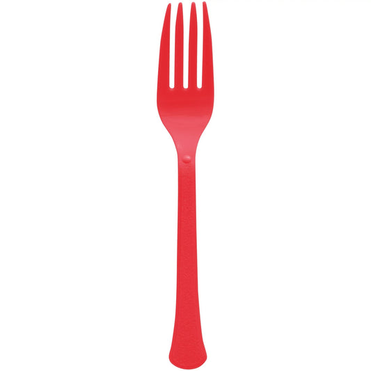 PLASTIC FORKS - APPLE RED 20CT.