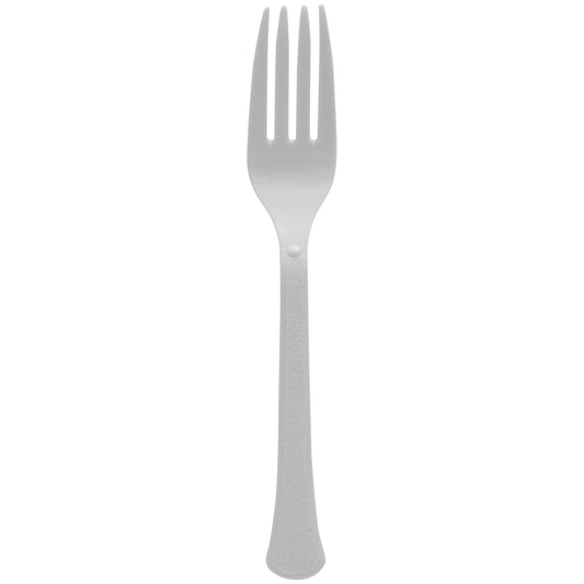 PREMIUM QUALITY SILVER PLASTIC FORKS 50PCS