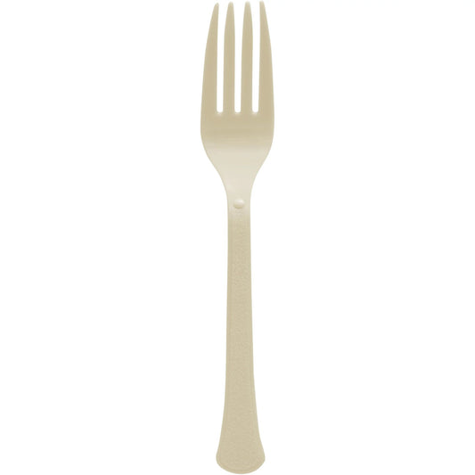 PREMIUM QUALITY VANILLA CREME PLASTIC FORKS 100PCS
