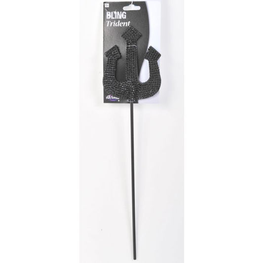 Black Rhinestone Devil Pitchfork